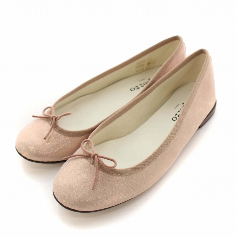 未使用品 レペット Repetto バレエシューズ フラット ラメ リボン ラウンドトゥ 靴 38 23cm ピンク Dk レディース 081 ベクトルパーク