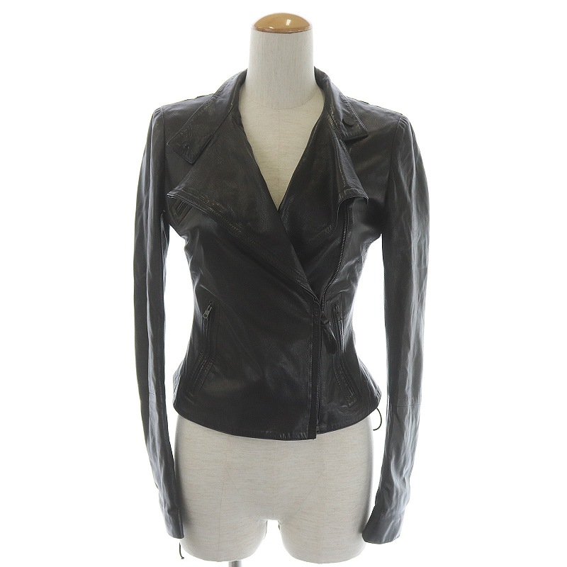 グッチ GUCCI ライダースジャケット ダブル レースアップ レザー  