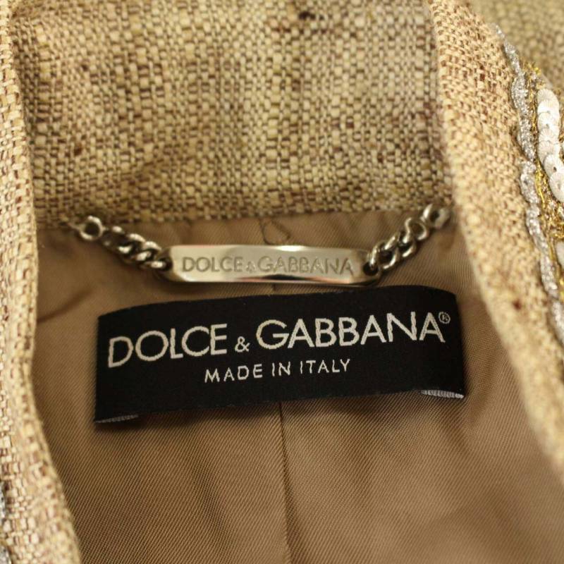 シルク・リネン混 DOLCE&GABBANA セットアップ ヒョウ柄 38