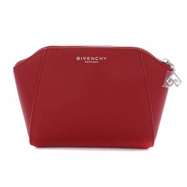 ジバンシィ GIVENCHY parfums ノベルティ ポーチ ロゴ 赤 レッド /RY12  