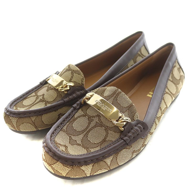 コーチ COACH シグネチャー ローファー スリッポン キャンバス レザー 