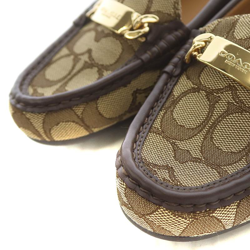 コーチ COACH シグネチャー ローファー スリッポン キャンバス レザー 