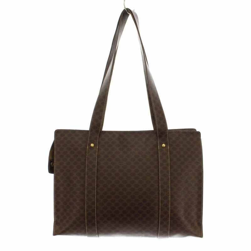 セリーヌ CELINE ヴィンテージ マカダム柄 トートバッグ MC97 鞄 茶 