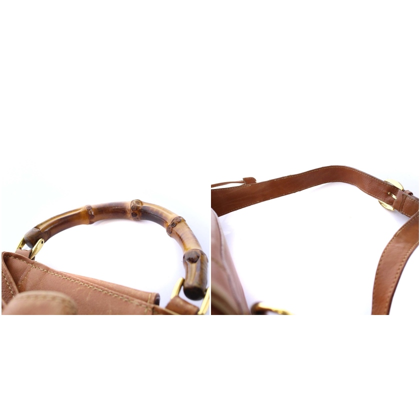 GUCCI グッチバンブーショルダーバッグワンショルダーブラウン茶
