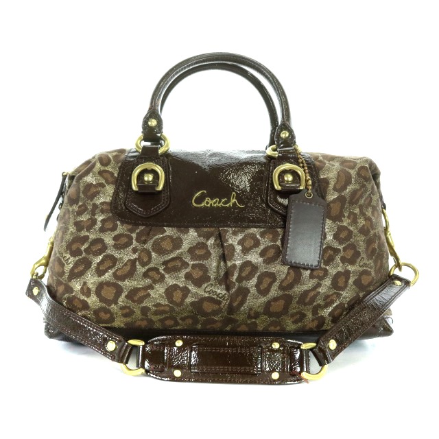 コーチ COACH ハンドバッグ ショルダーバッグ 2way レオパード柄 