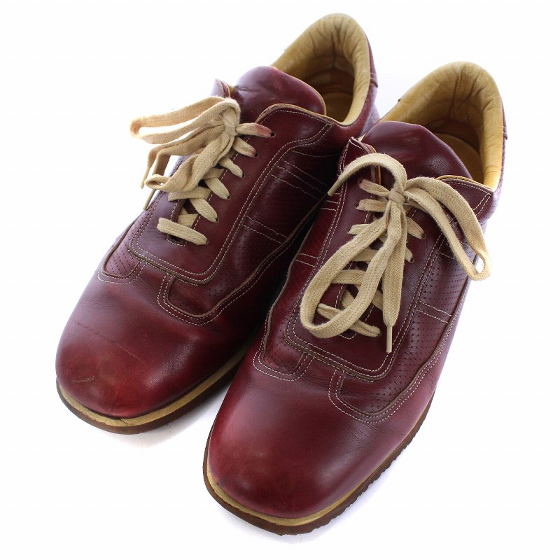 サントーニ Santoni Bulgaro スニーカー シューズ レザー 7 26 5cm 赤 レッド Bm メンズ 081 ベクトルパーク