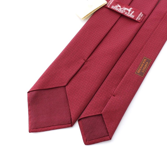 未使用品 エルメス HERMES H柄 ネクタイ レギュラータイ 絹 シルク100  