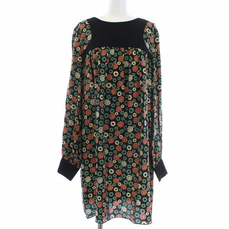 アナスイ Anna Sui ワンピース 長袖 総柄 ひざ丈 S マルチカラー Tk レディース 081 ベクトルパーク