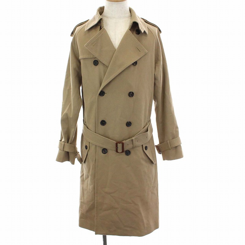 トゥモローランド Tomorrowland トレンチコート ロング アウター コットン ウール M ベージュ Ym メンズ 081 ベクトルパーク