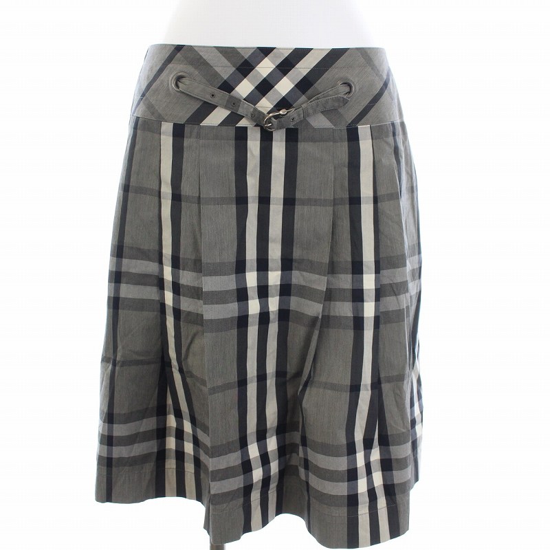 バーバリー ロンドン BURBERRY LONDON スカート ひざ丈 チェック 