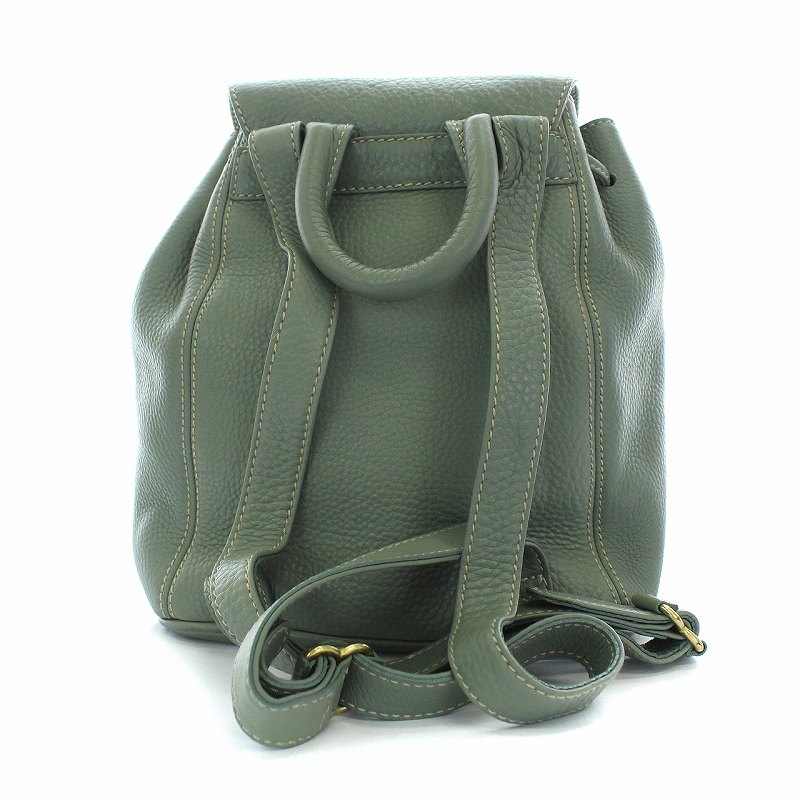 コーチ COACH 4911 リュックサック ナップサック レザー 薄緑 グリーン 