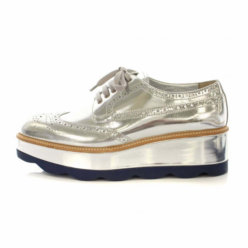 プラダ PRADA ウイングチップ シューズ ポインテッドトゥ レザー 