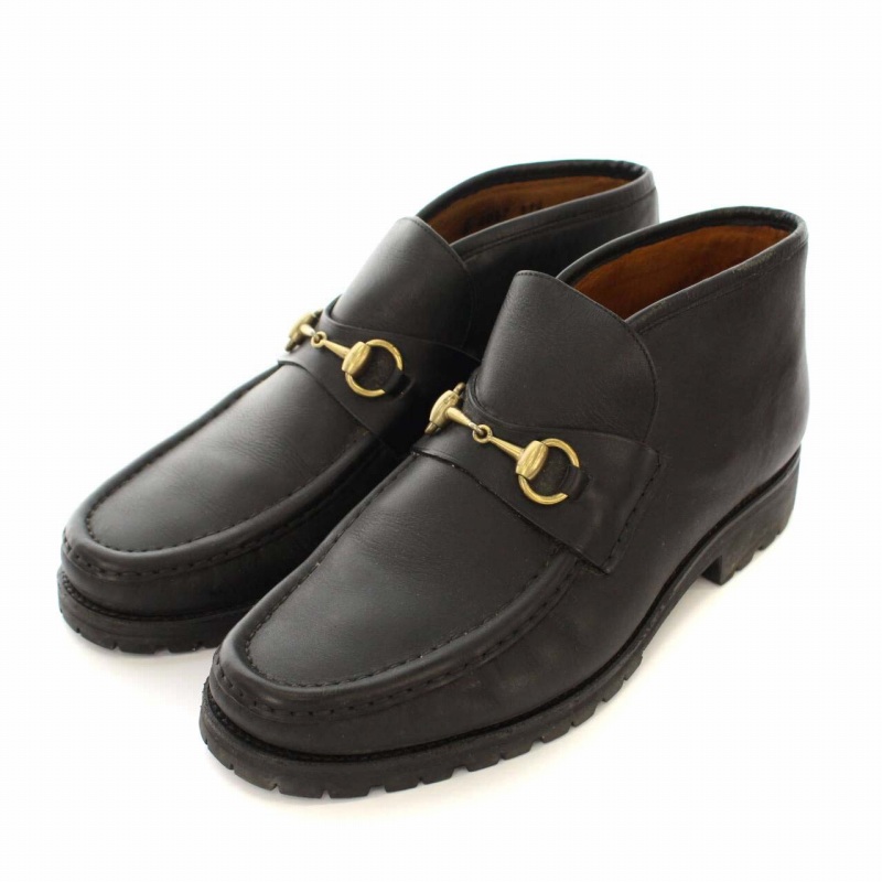 グッチ GUCCI ショートブーツ ホースビット モカシン ミドルカット 
