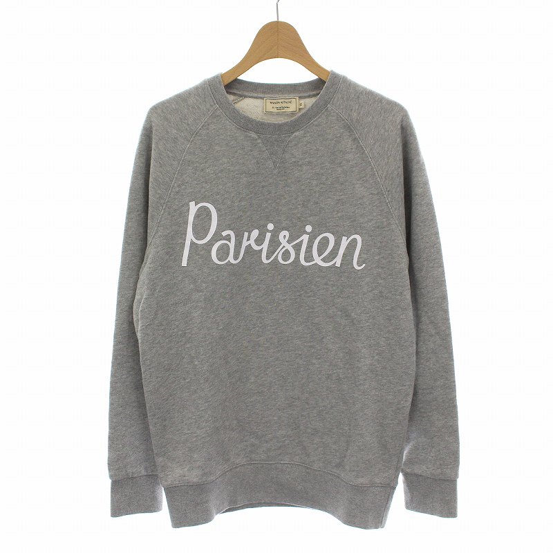 メゾンキツネ MAISON KITSUNE トレーナー スウェット Parisien クルーネック 長袖 XS グレー /YM メンズ