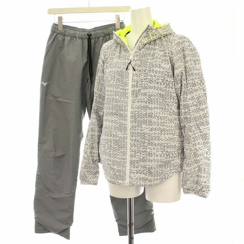 ミズノ Mizuno ブレスサーモ セットアップ 上下 ウィンドブレーカー ジャージ ジャケット パンツ M 白 ホワイト グレー K レディース 081 ベクトルパーク