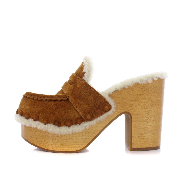 【新品】Chloe シアリングファー プラットホーム サンダル クロエ Chloe サンダル