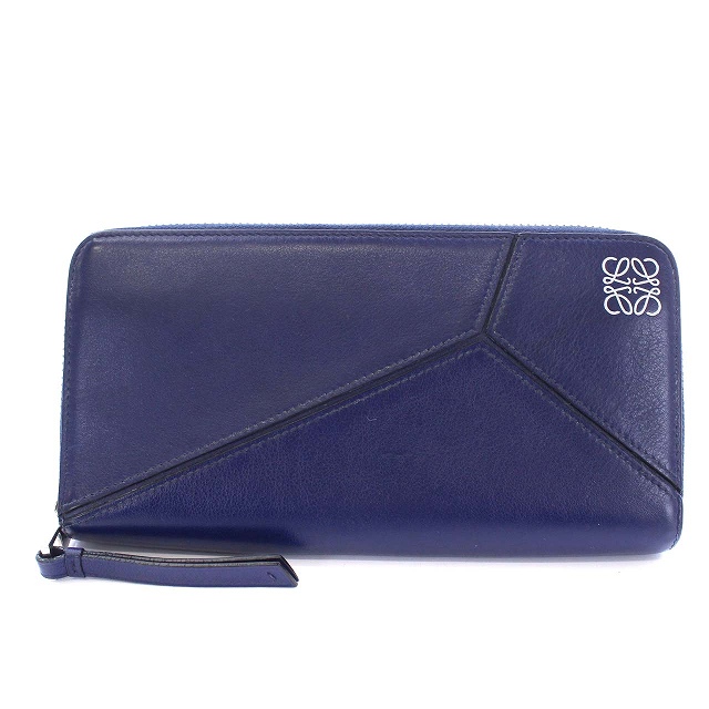 ロエベ Loewe パズル 長財布 ラウンドファスナー アナグラムロゴ レザー 紺 ネイビー Kh Oh メンズ レディース 081 ベクトルパーク