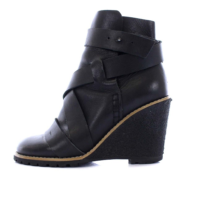 Chloé クロエ レースアップ レザーブーツ 37 黒 SEE BY CHLOE