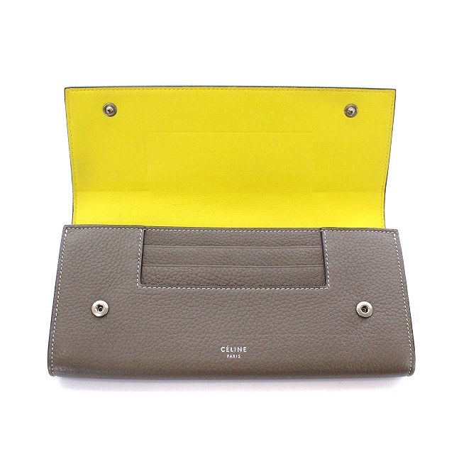 CELINE 長財布 マルチファンクション グレージュ×イエロー 楽天市場 