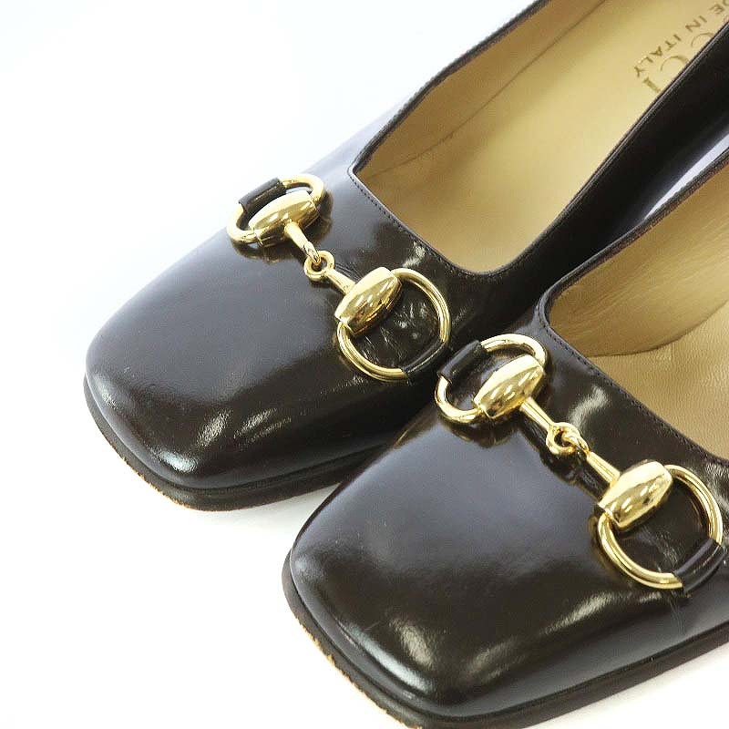 GUCCI ホースビットチャンキーヒール GUCCI グッチ ホースビット パンプス チャンキーヒール 23cm 黒