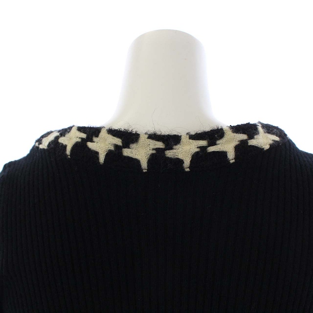 シャネル CHANEL 07A 半袖 ニットカーディガン クルーネック 千鳥格子  