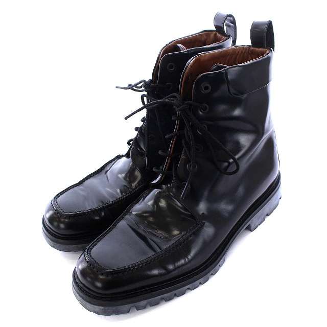 グッチ GUCCI ショートブーツ レースアップ スクエアトゥ レザー 43 