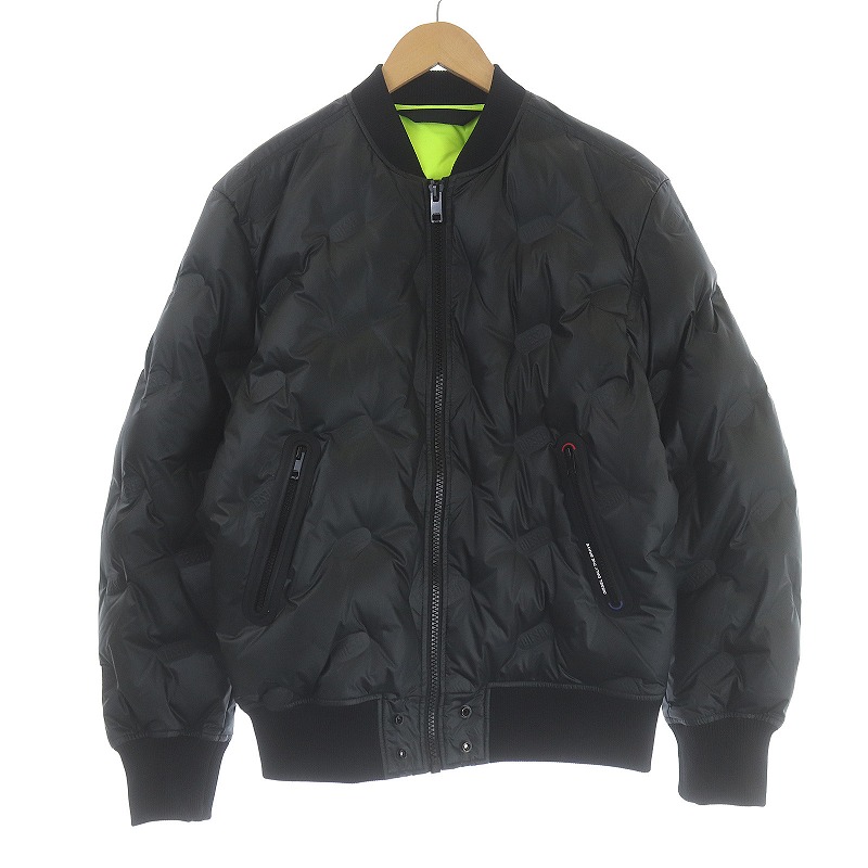 ディーゼル DIESEL ダウンジャケット ミドル丈 エンボス ロゴ M 黒  