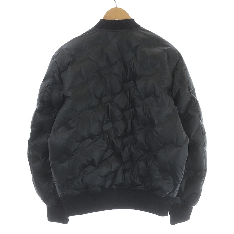 ディーゼル DIESEL ダウンジャケット ミドル丈 エンボス ロゴ M 黒  