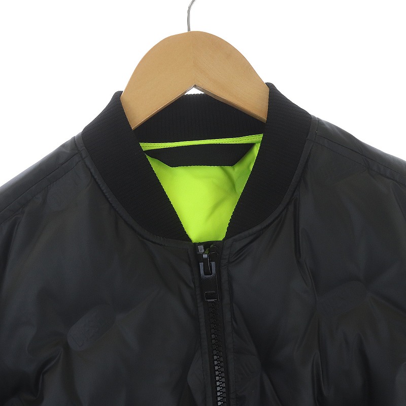 ディーゼル DIESEL ダウンジャケット ミドル丈 エンボス ロゴ M 黒  