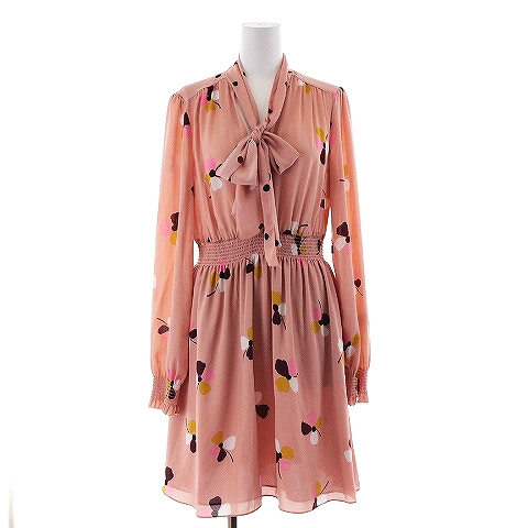 ケイトスペード KATE SPADE 近年モデル フレアワンピース ミニ丈 長袖  