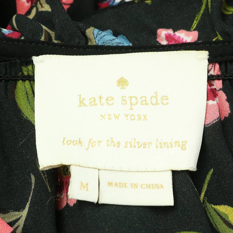 ケイトスペード KATE SPADE フレアワンピース ひざ丈 長袖 ウエスト