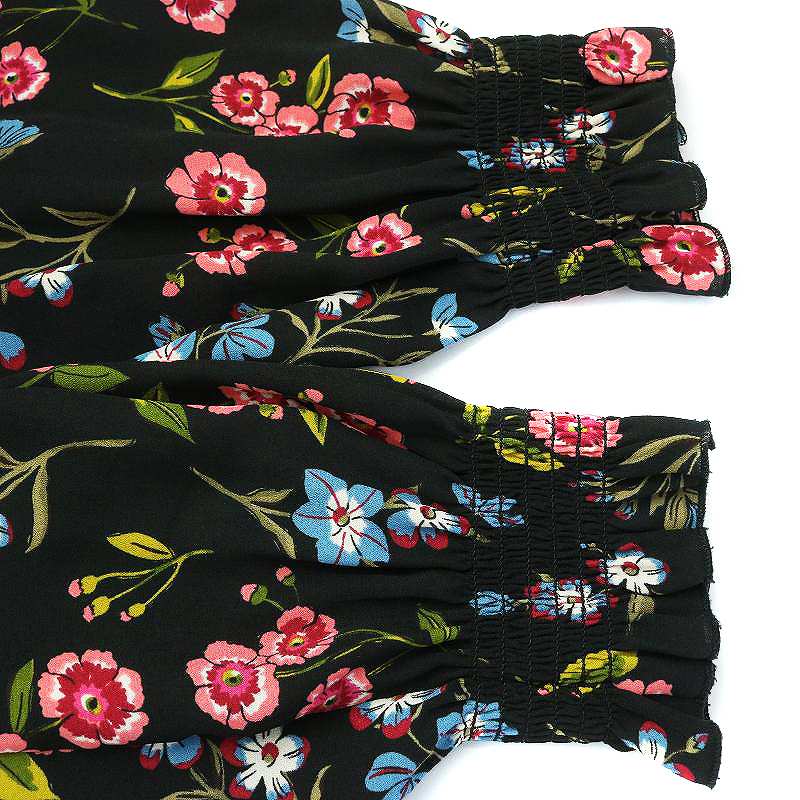 ケイトスペード KATE SPADE フレアワンピース ひざ丈 長袖 ウエスト