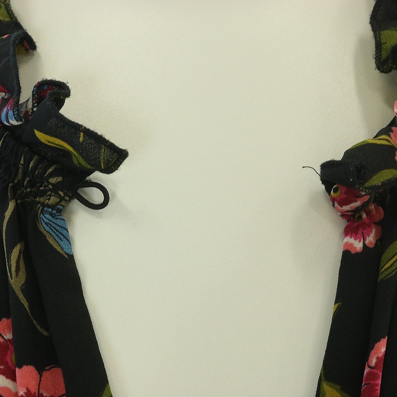 ケイトスペード KATE SPADE フレアワンピース ひざ丈 長袖 ウエスト