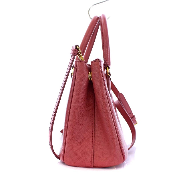 プラダ PRADA ガレリア サフィアーノレザー 三角プレート ハンドバッグ  