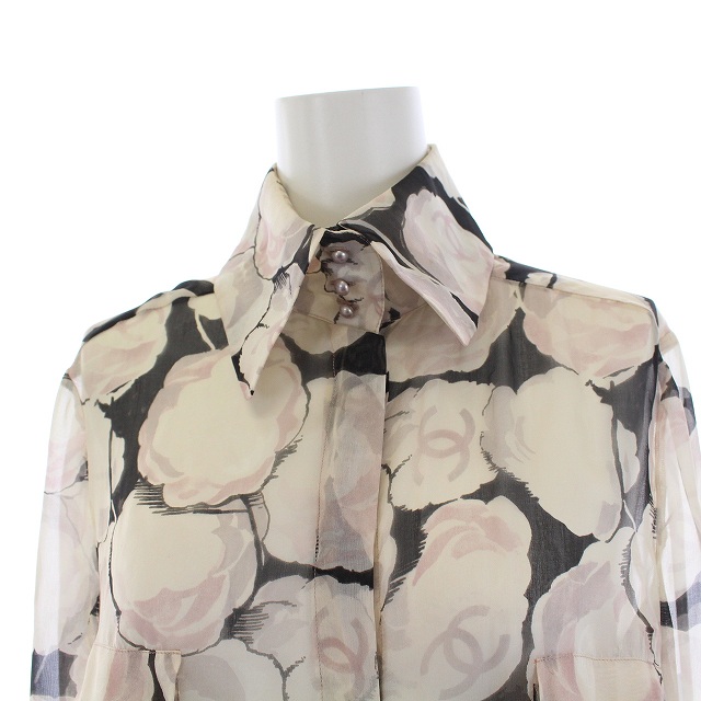 CHANEL シャネル 花柄 シルク シャツ