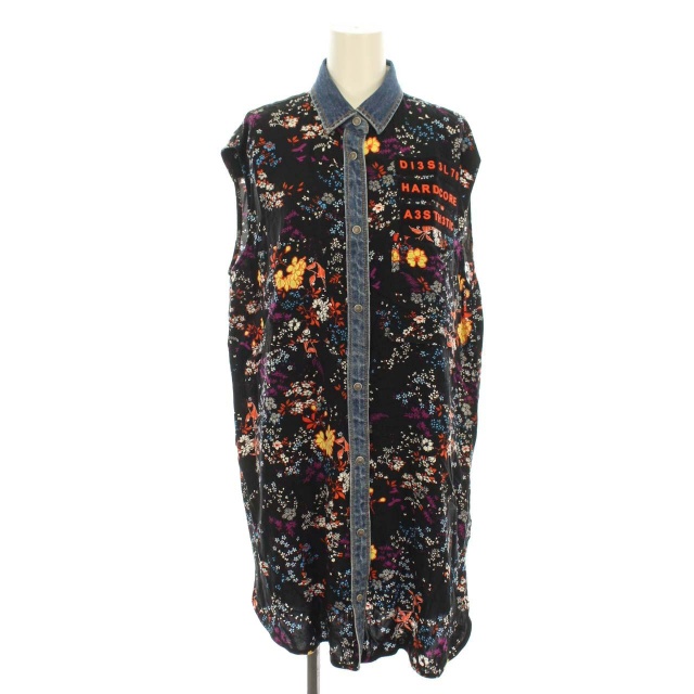 ディーゼル DIESEL ワンピース チュニック ひざ丈 ノースリーブ シャツ  