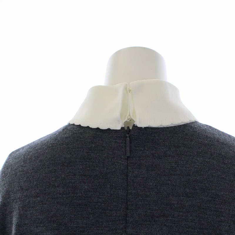 トリーバーチ TORY BURCH 長袖 ニットワンピース ひざ丈 プリーツ 襟