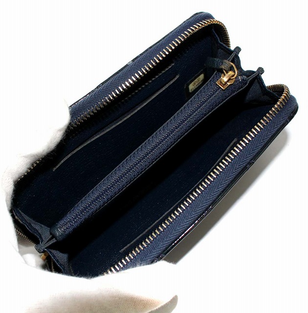 シャネル CHANEL ココマーク マトラッセ エナメル 長財布 ラウンド  