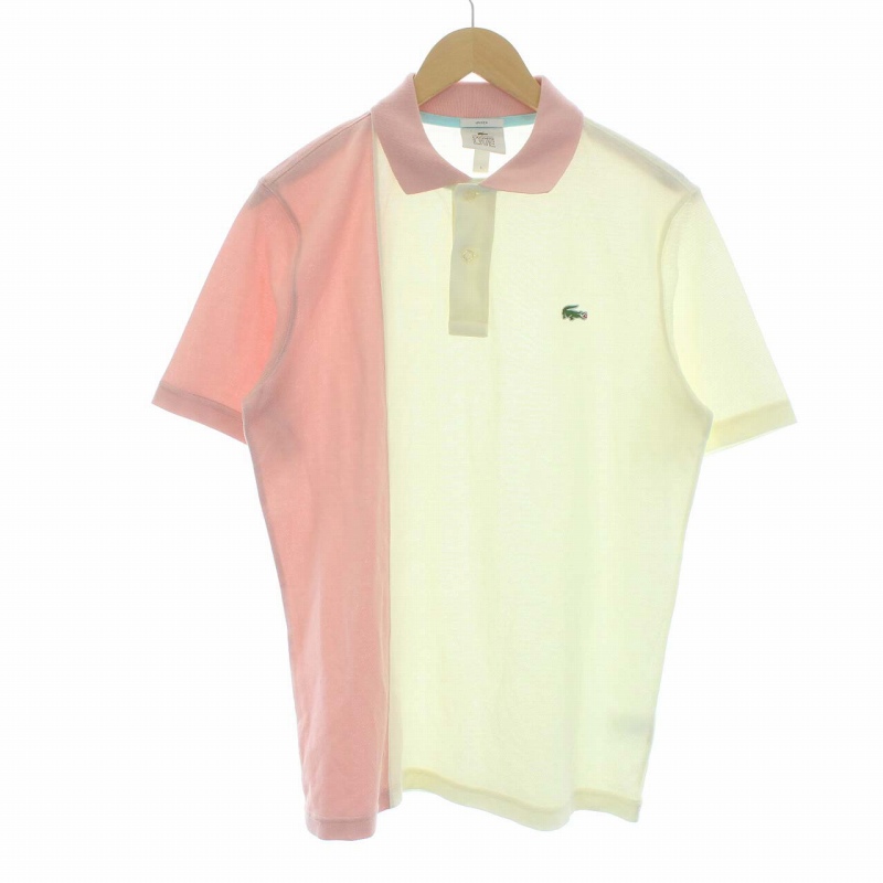 ラコステ ライブ Lacoste L Ve ゴルフラフルール Golf Le Fleur ポロシャツ 半袖 ワッペン コットン S ピンク 白 ホワイト Yt メンズ レディース 081 ベクトルパーク