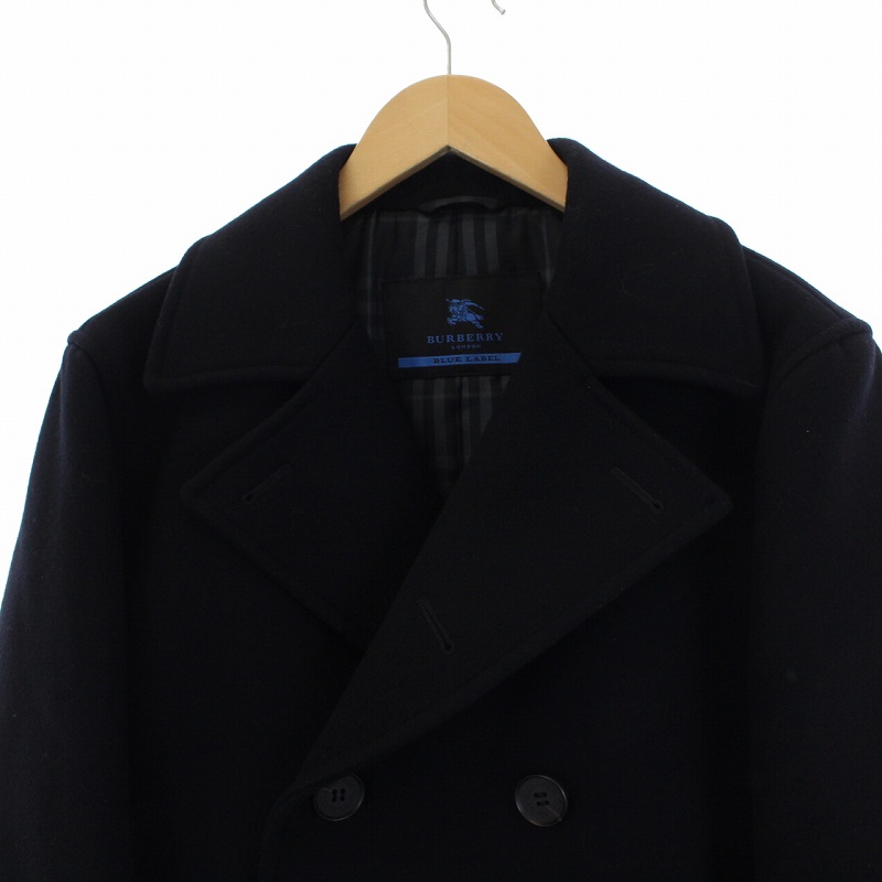 BURBERRY BLUE LABEL ブラック ピーコート BURBERRY BLUE LABEL ピーコート 38 ブラック BURBERRY BLUE LABEL