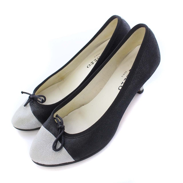 レペット Repetto パンプス ピンヒール リボン バイカラー 38 24.0cm 