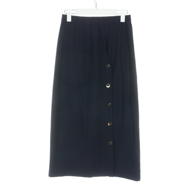コムデギャルソン COMME des GARCONS FRANCE タイトスカート ロング ミモレ丈 フロントボタン ウール S 黒 ブラック FS-17004S /ST レディース