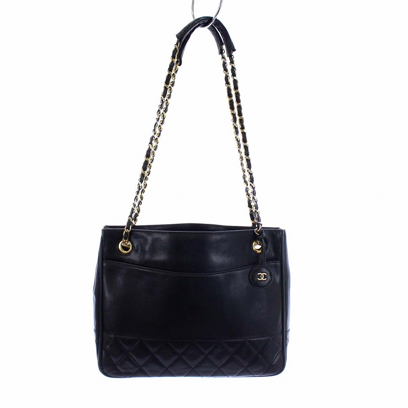 シャネル CHANEL マトラッセ ココマーク ラムスキン トートバッグ 