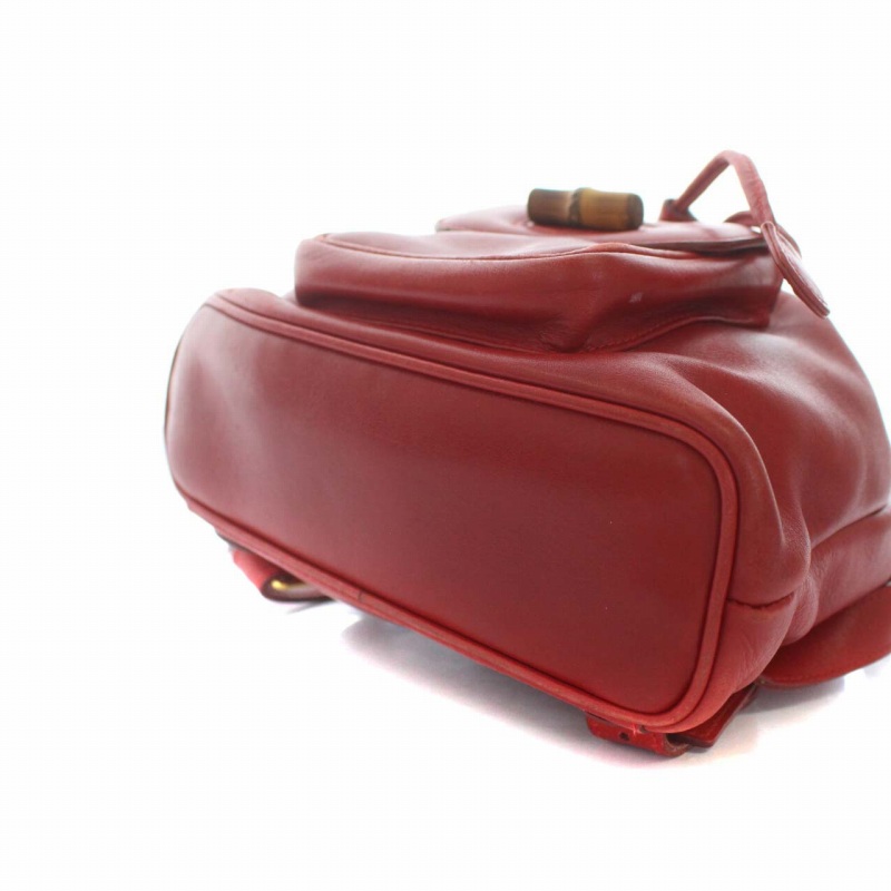 グッチ GUCCI バンブー デイパック リュックサック ミニ レザー 赤