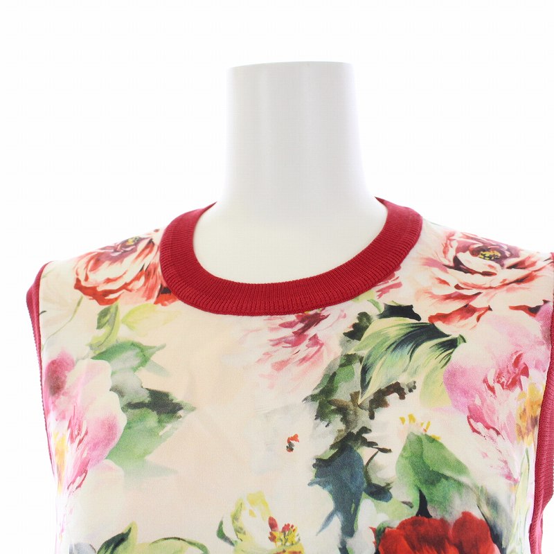 ドルチェアンドガッパーナ　ニット　ノースリーブ Dolce & Gabbana ニットノースリーブシルククロップトップ