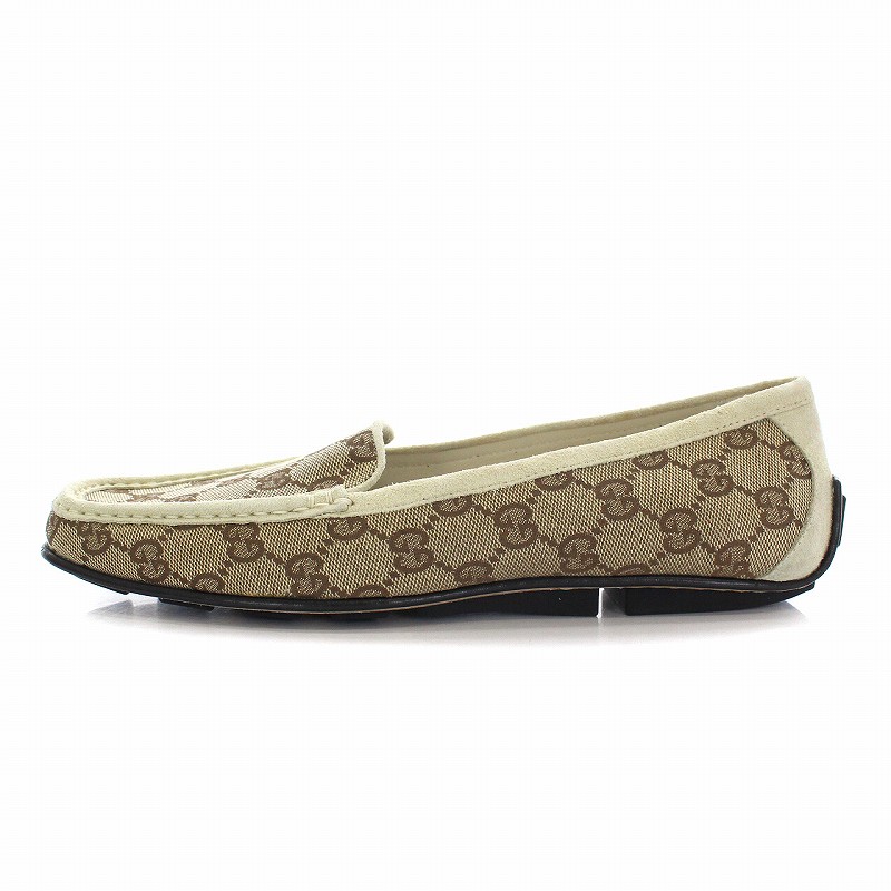 グッチ GUCCI GG柄 キャンバス ドライビングシューズ ローファー 