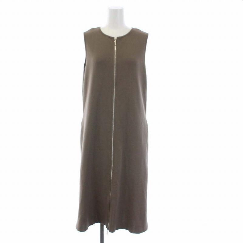 フォクシー FOXEY 2021年製 Zip Up Dress 2WAY ノースリーブ 【お気にいる】 フォクシー 2WAYジップワンピース 40 ひざ丈ワンピース