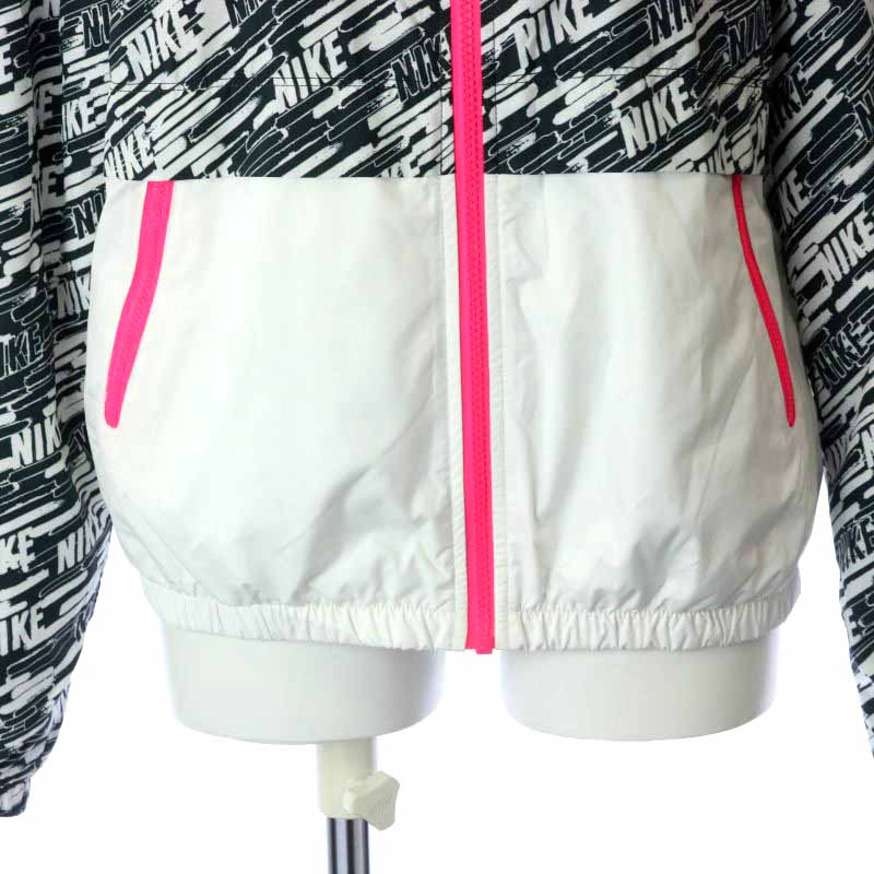 ナイキ NIKE ウィンドブレーカー パーカー フード ジップアップ 総柄 L 