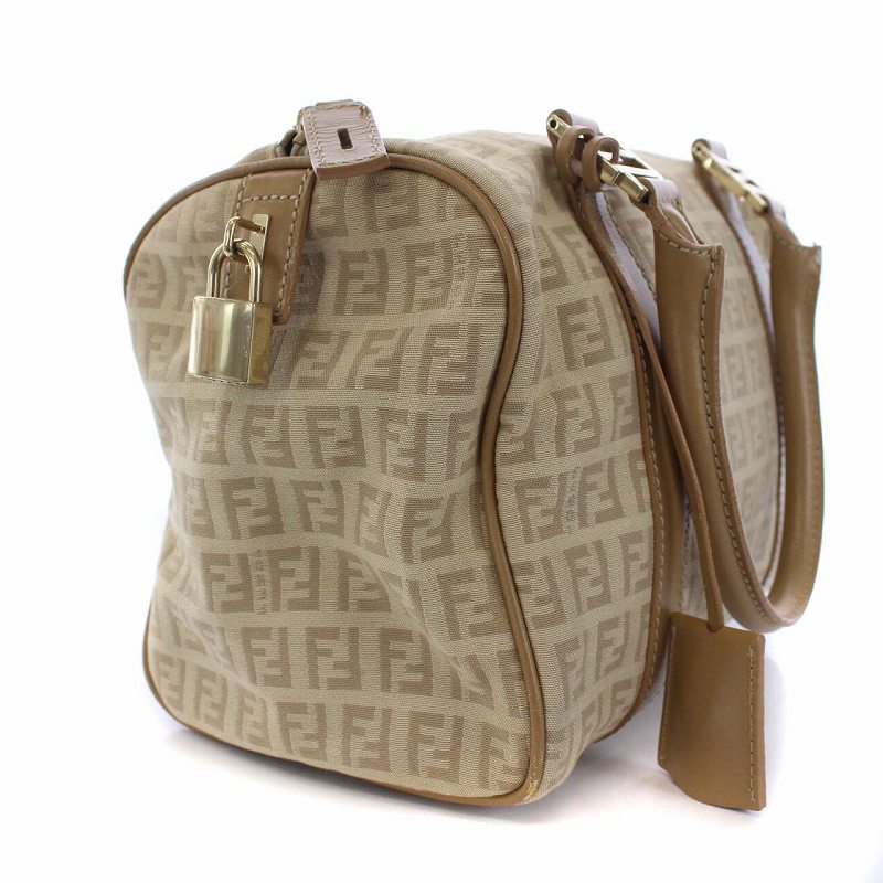 フェンディ FENDI ズッカ柄 ミニ ボストンバッグ ハンドバッグ 