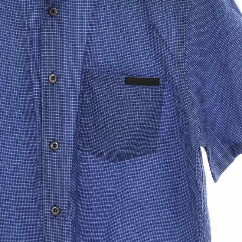 プラダ PRADA 2013年製 シャツ スタンダードカラー 半袖 チェック柄 39 